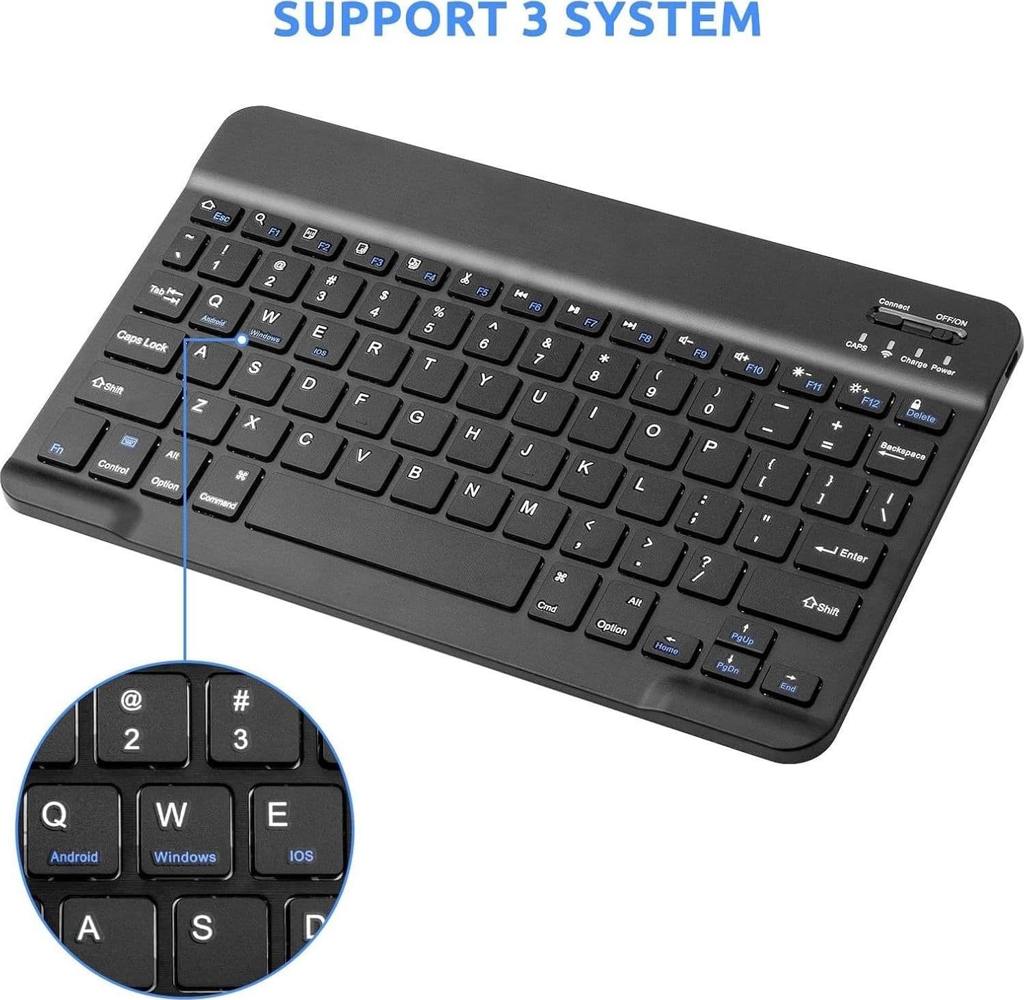Tastiera wireless  ricaricabile slim  portatile, design ergonomico Bluetooth - 6