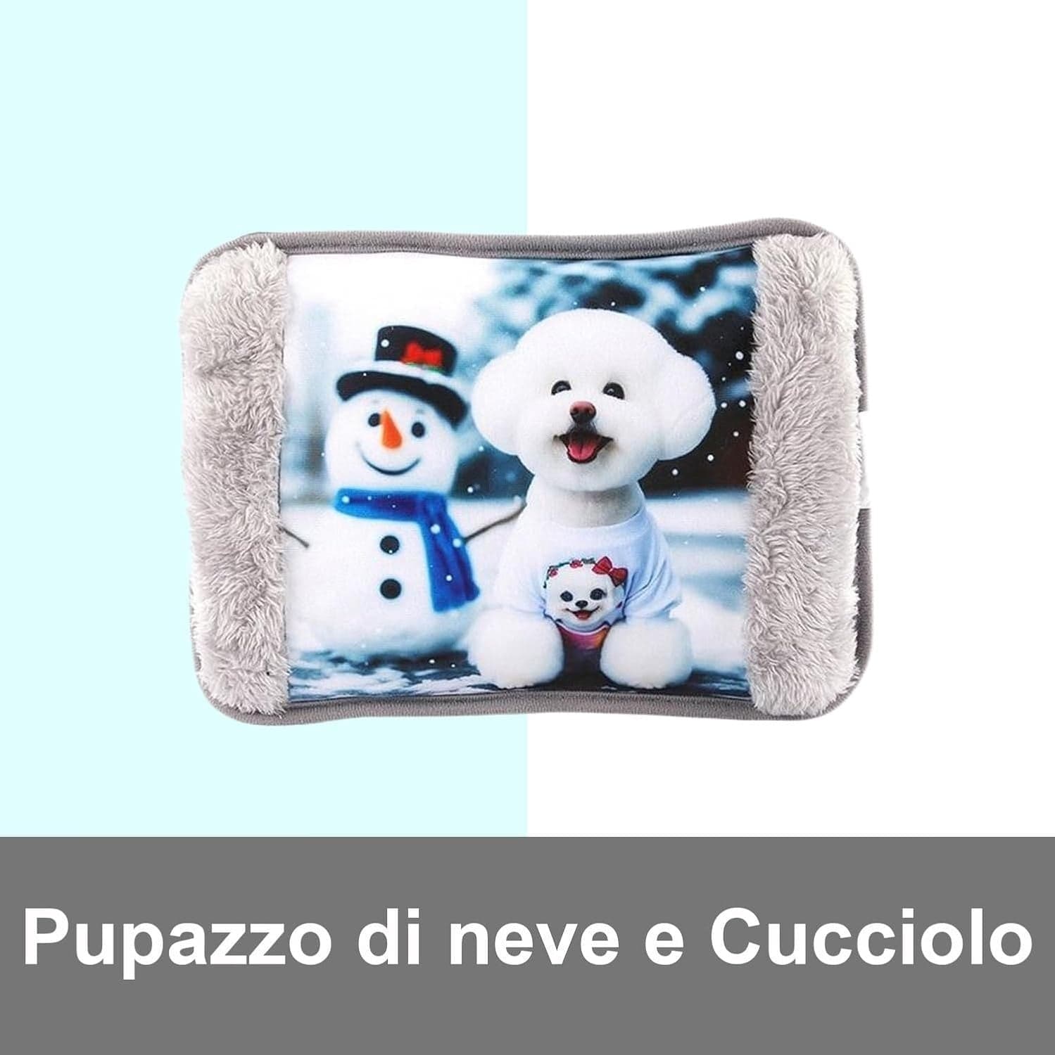 Borsa Acqua Calda Elettrica in Peluche 500W, Scaldino Elettrico Scaldamani - 2
