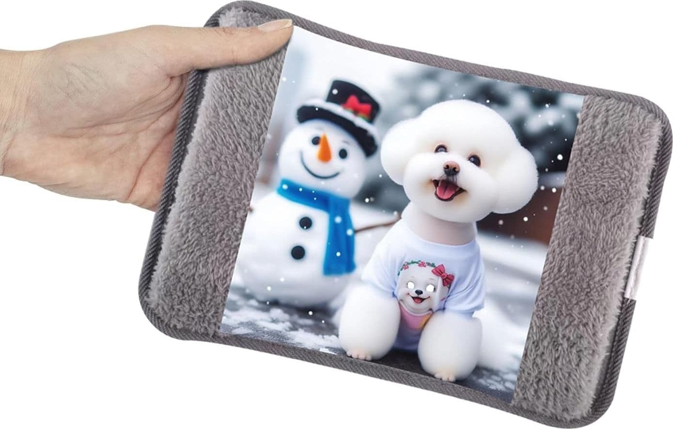 Borsa Acqua Calda Elettrica in Peluche 500W, Scaldino Elettrico Scaldamani - 3