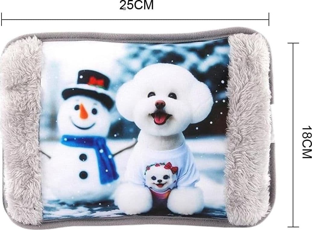 Borsa Acqua Calda Elettrica in Peluche 500W, Scaldino Elettrico Scaldamani - 4