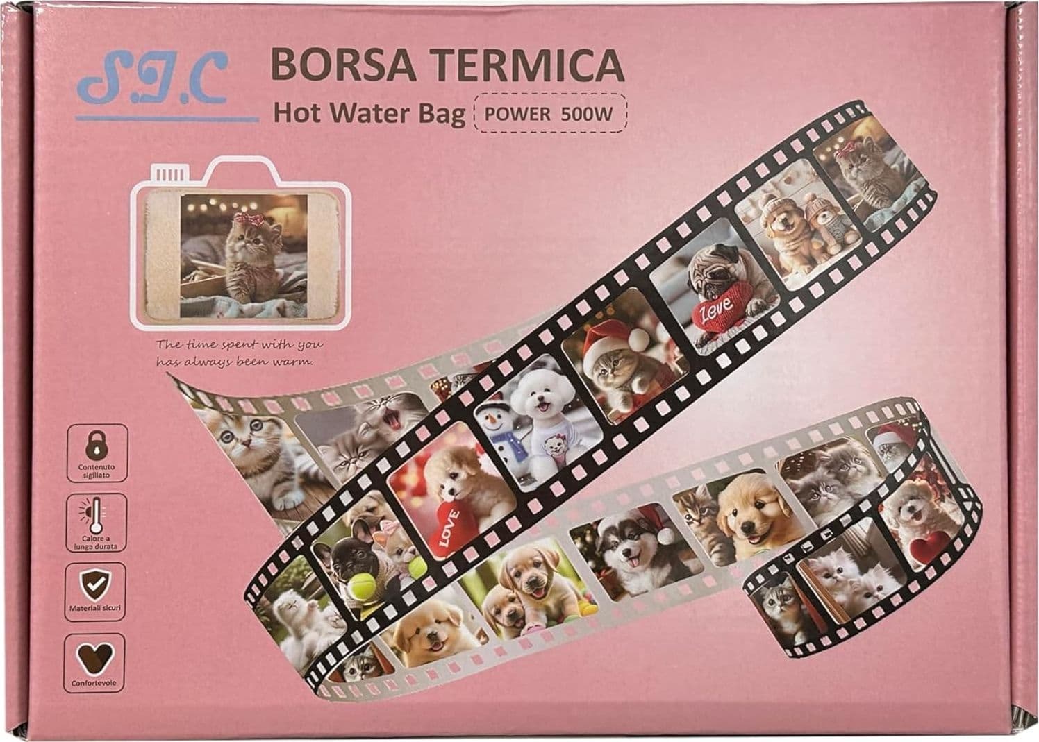Borsa Acqua Calda Elettrica in Peluche 500W, Scaldino Elettrico Scaldamani - 7