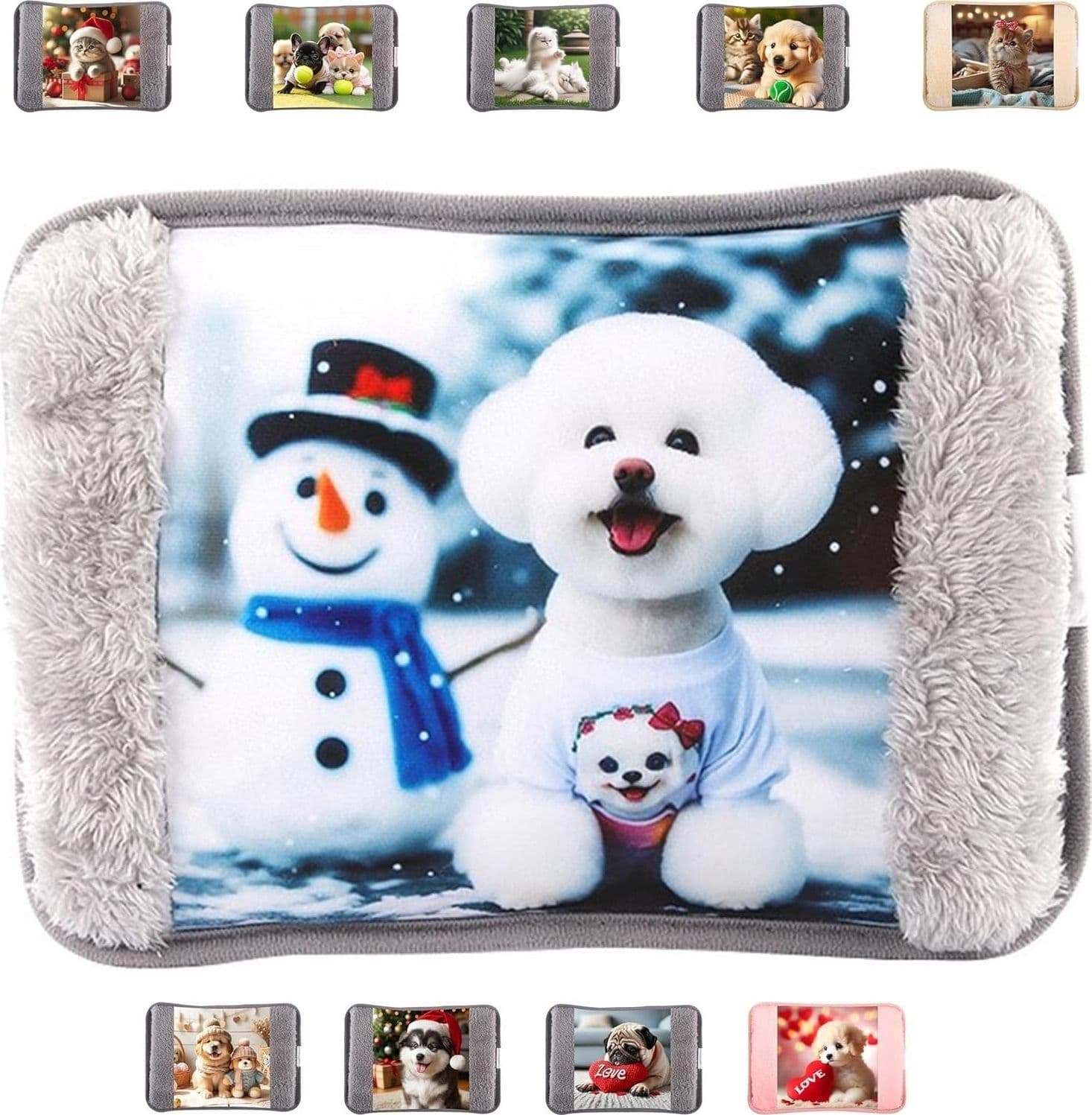Borsa Acqua Calda Elettrica in Peluche 500W, Scaldino Elettrico Scaldamani - 9