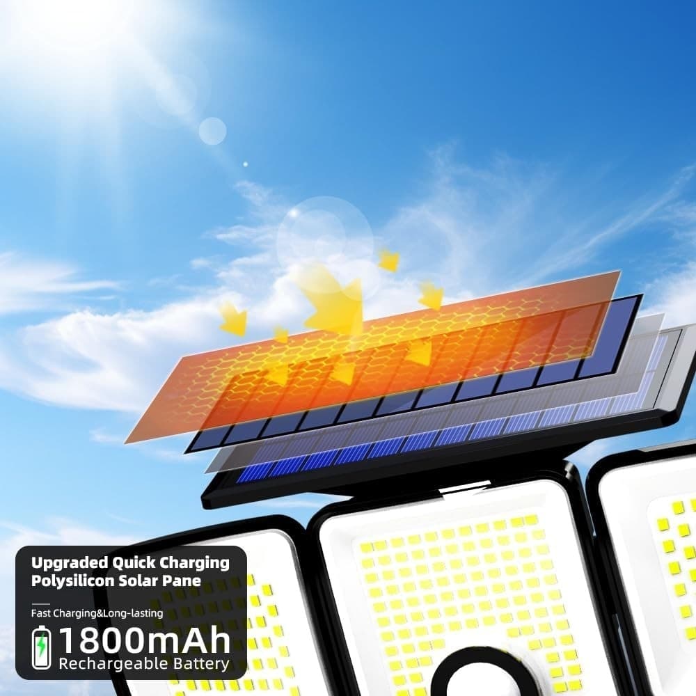 Luce solari da esterno con sensore di movimento a 223 LED  impermeabile IP65 - 5