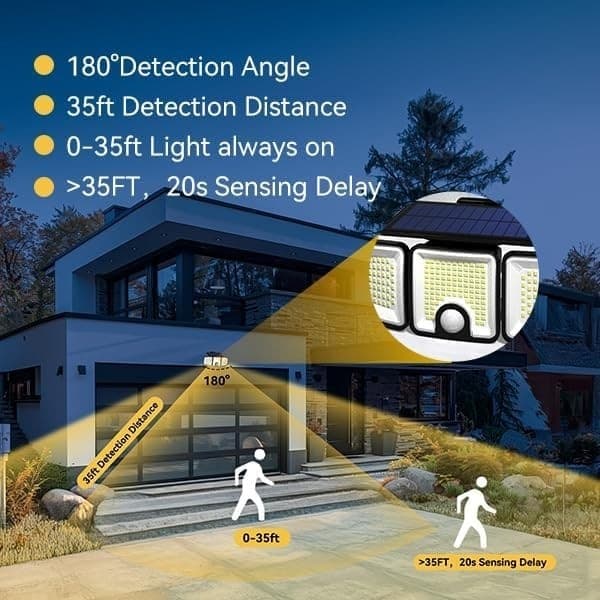 Luce solari da esterno con sensore di movimento a 223 LED  impermeabile IP65 - 6