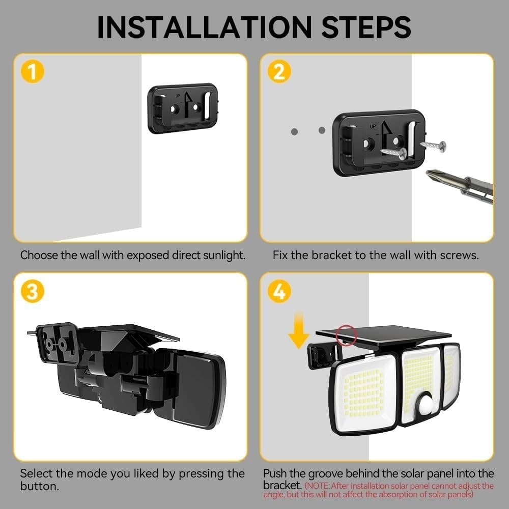 Luce solari da esterno con sensore di movimento a 223 LED  impermeabile IP65 - 7