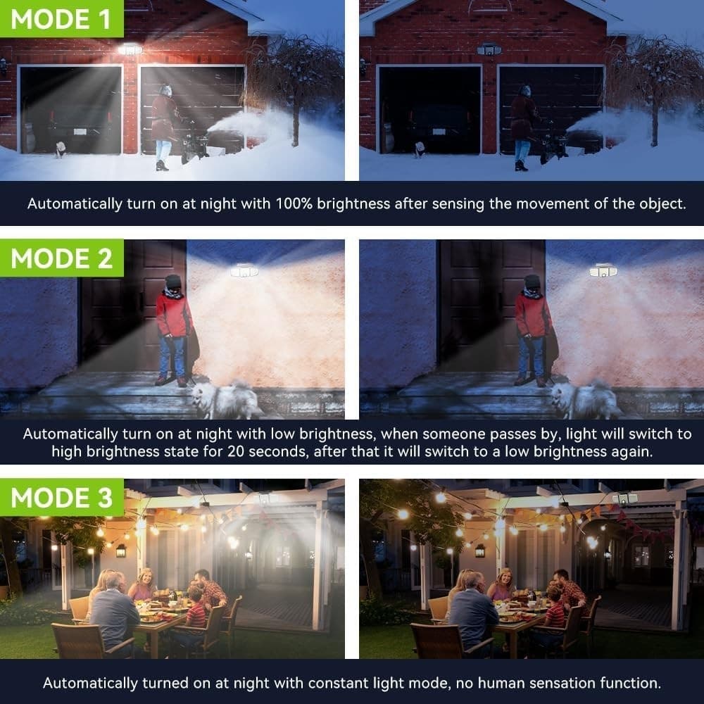 Luce solari da esterno con sensore di movimento a 223 LED  impermeabile IP65 - 8