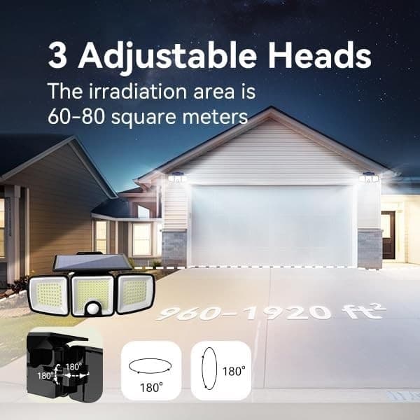 Luce solari da esterno con sensore di movimento a 223 LED  impermeabile IP65 - 9