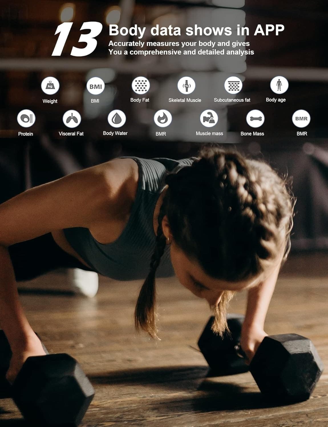 Bilancia Intelligente Impedenziometrica Bluetooth Con App, Bilancia Digitale BMR - 3