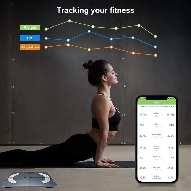 Bilancia Intelligente Impedenziometrica Bluetooth Con App, Bilancia Digitale BMR - 5