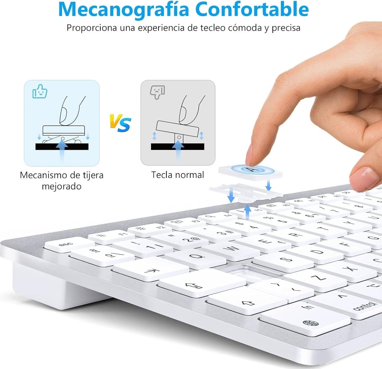 OMOTON Tastiera Bluetooth per Mac OS Tastiera Wireless compatta - 4