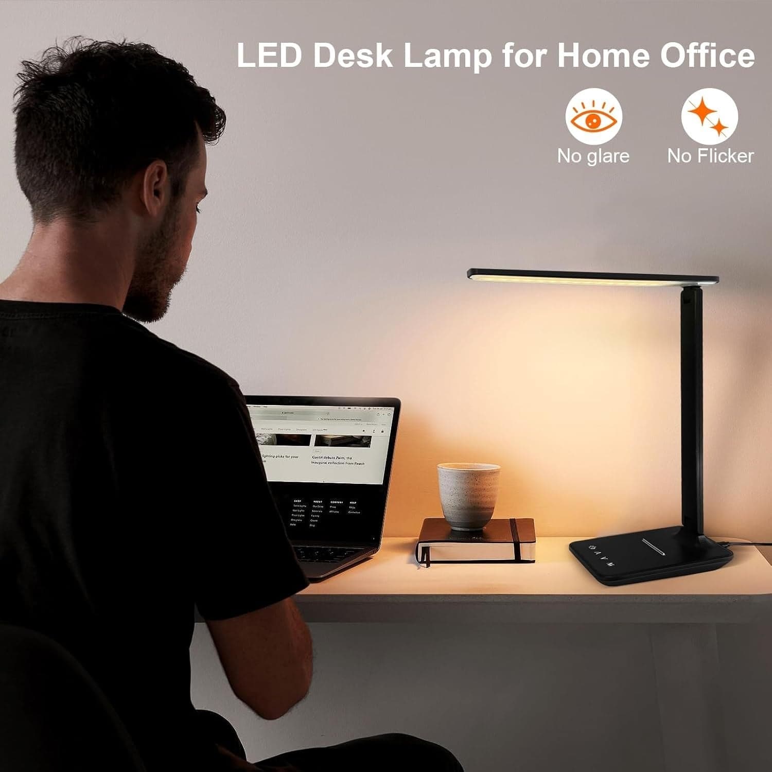 Lampada da scrivania LED Karidi dimmerabile con porta di ricarica USB 5 modalità - 2