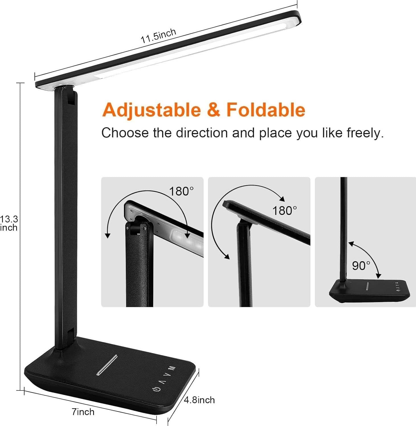 Lampada da scrivania LED Karidi dimmerabile con porta di ricarica USB 5 modalità - 9