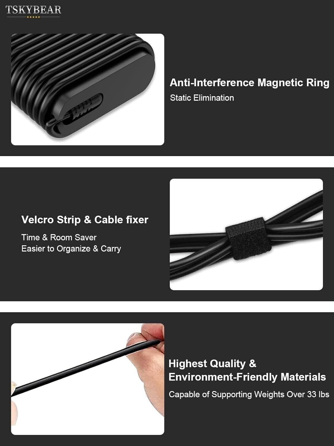 Alimentatore Adattatore Caricatore per laptop Dell e Chromebook da 65 W - USB C - 4