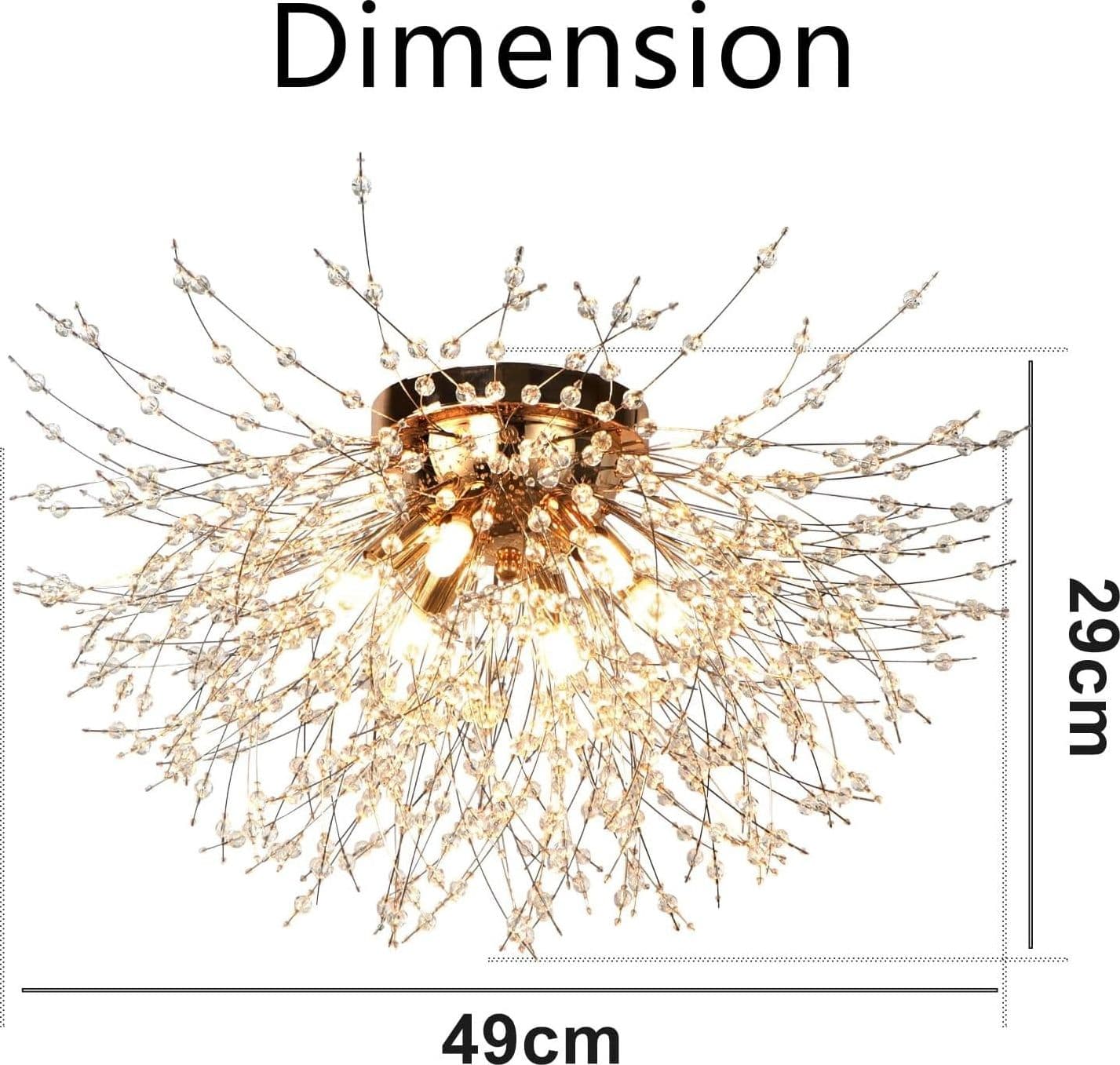 Lampadario Plafoniera Oro Sputnik di Fuochi D'artificio Lampade a Sospensione - 4