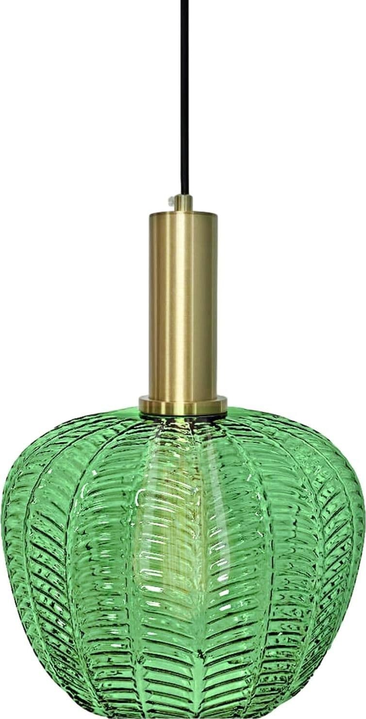 Lampadario lampada sospensione dorata tonalità in vetro in scala  (Verde 22cm) - 2