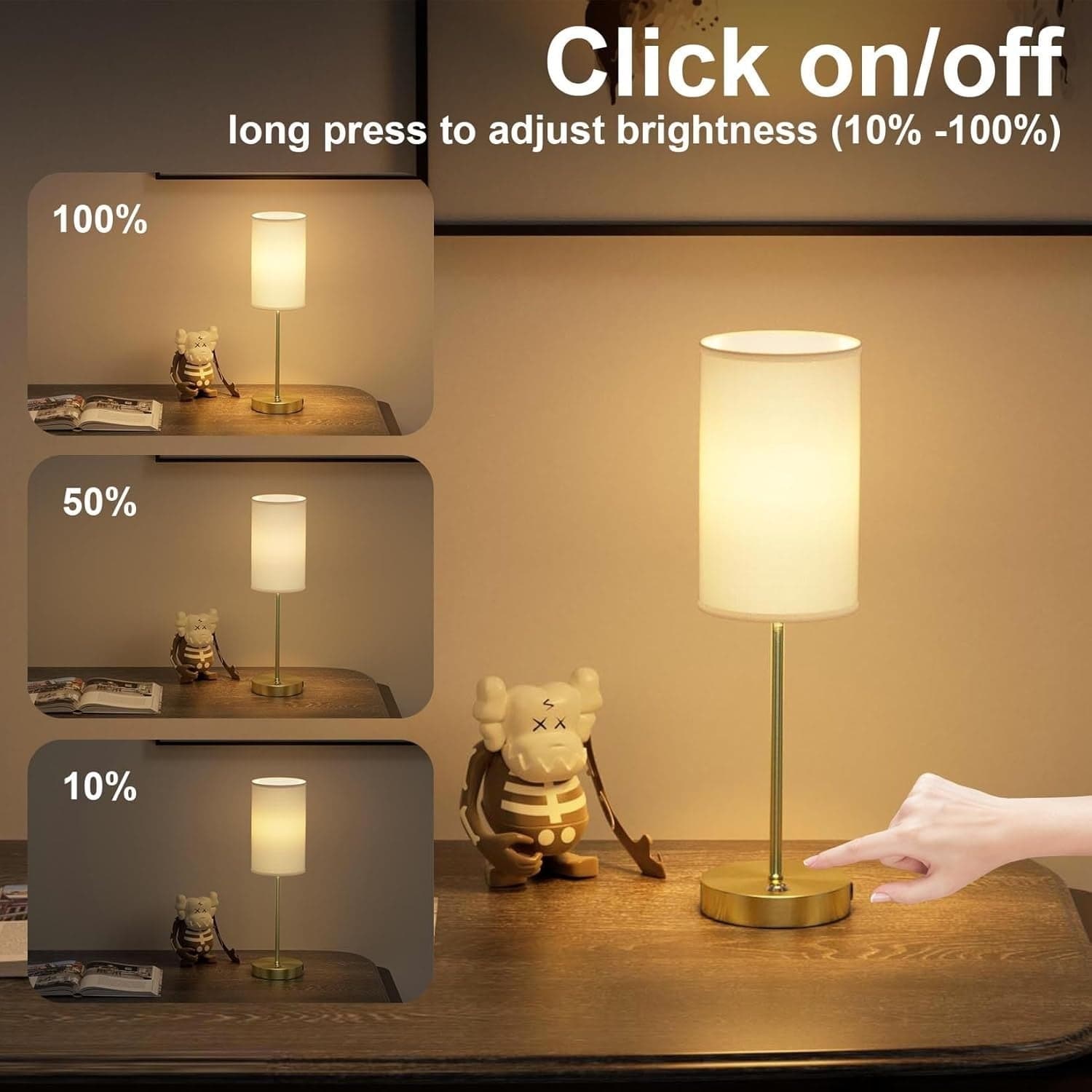 Lampada da tavolo a LED senza fili Oro Set di 2 con batteria da 6000mAh - 5