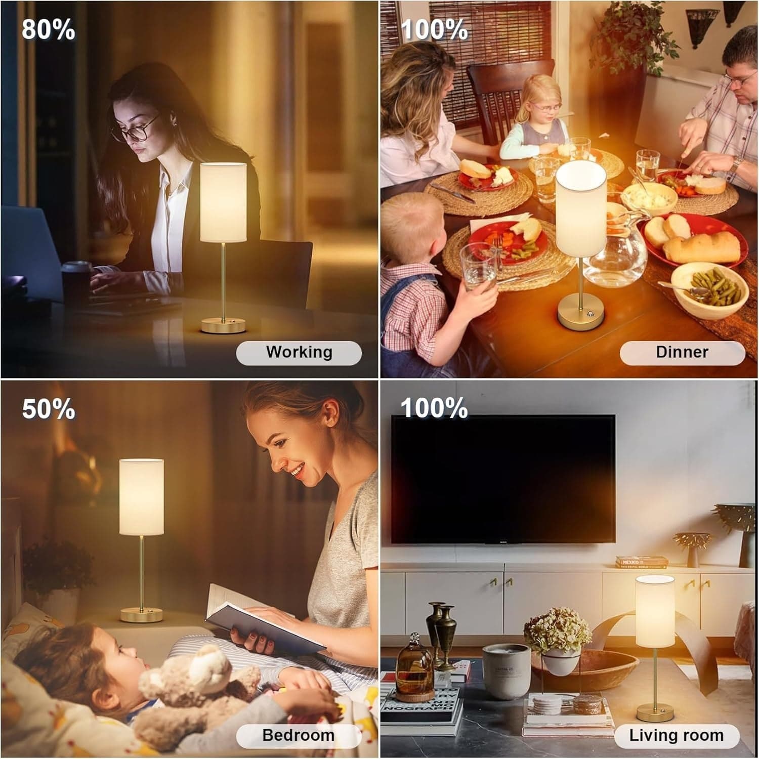 Lampada da tavolo a LED senza fili Oro Set di 2 con batteria da 6000mAh - 9