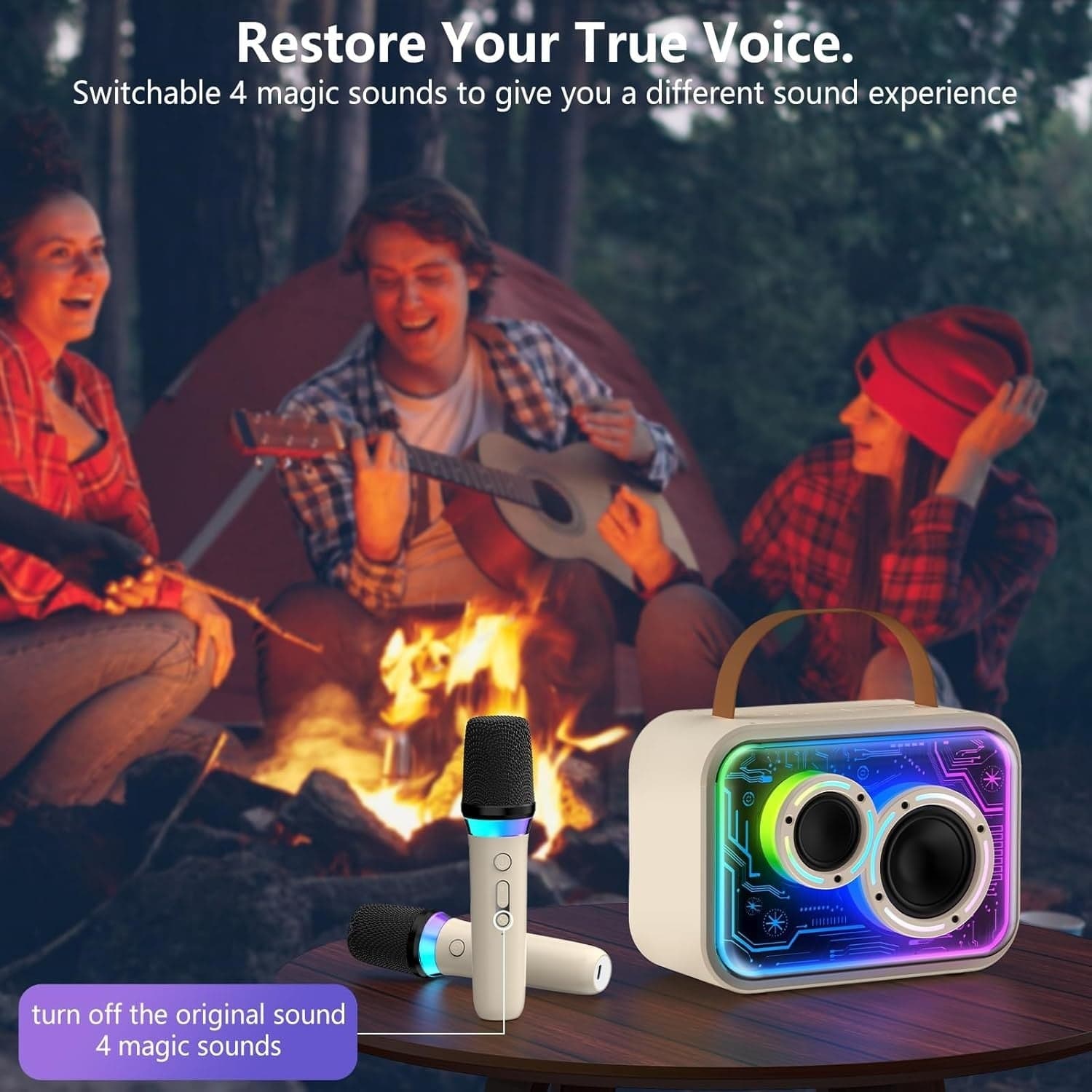 Karaoke Portatile Con 2 Microfoni per Bambini e Adulti JYX D30-T Cassa Bluetooth - 5