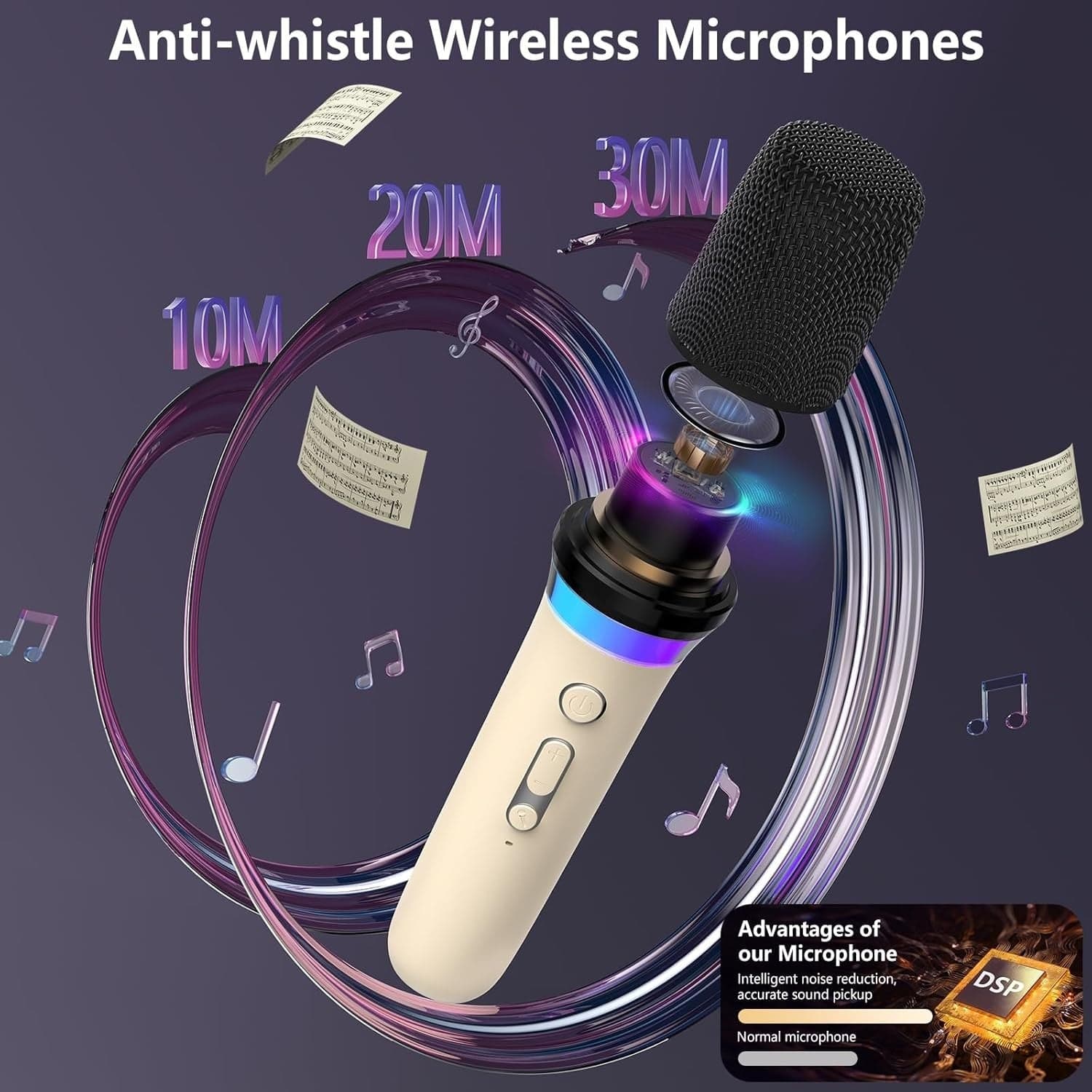 Karaoke Portatile Con 2 Microfoni per Bambini e Adulti JYX D30-T Cassa Bluetooth - 7