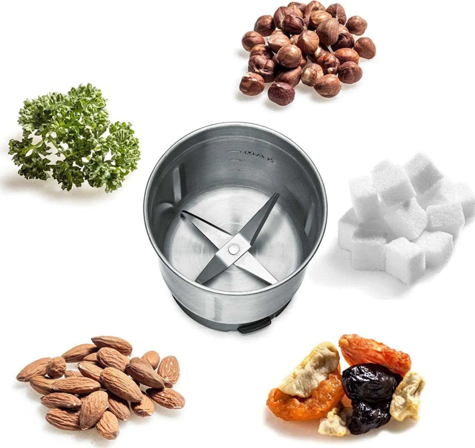 Macina spezie e caffè ROMMELSBACHER EGK 250, 2 contenitori in acciaio inox