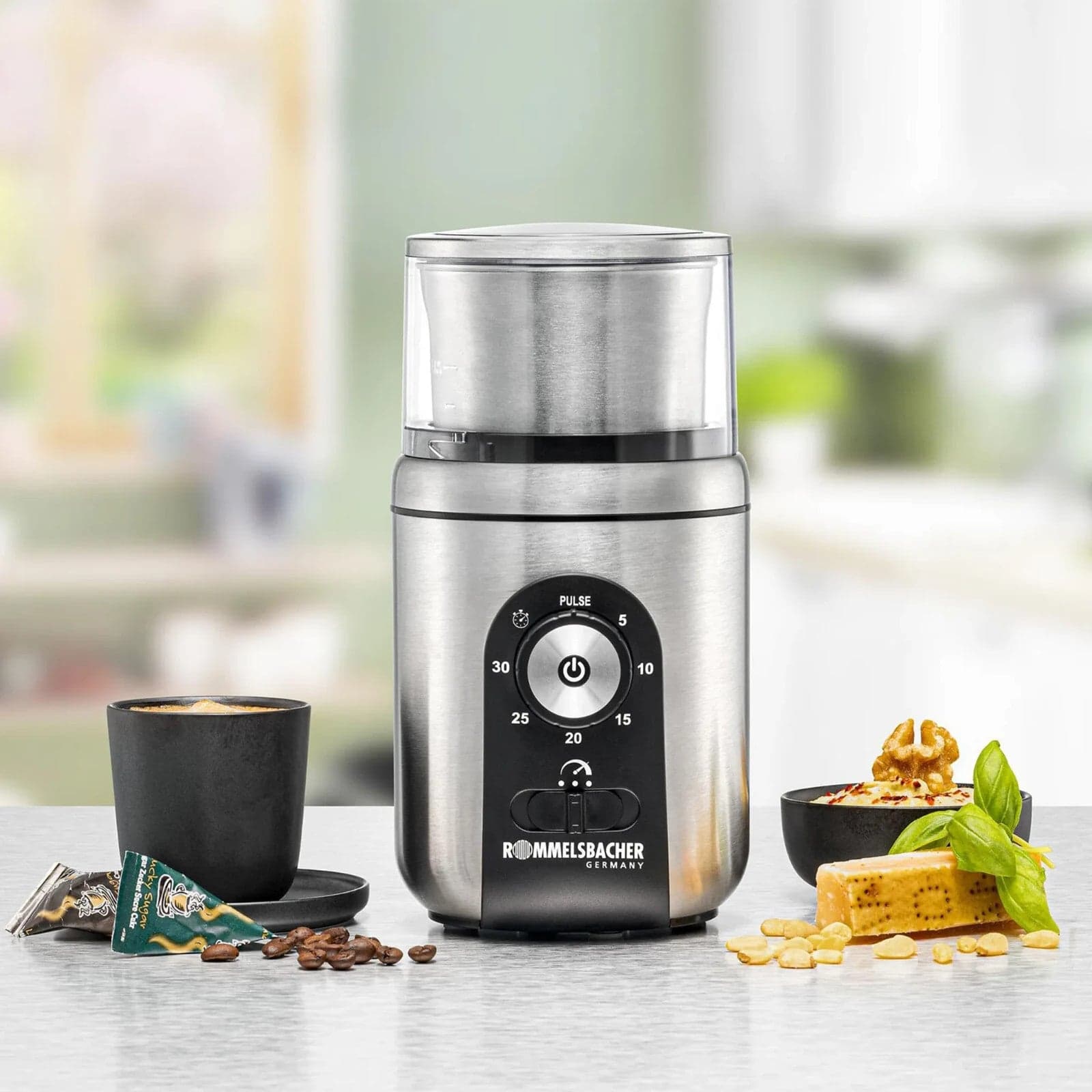 Macina spezie e caffè ROMMELSBACHER EGK 250, 2 contenitori in acciaio inox - 3