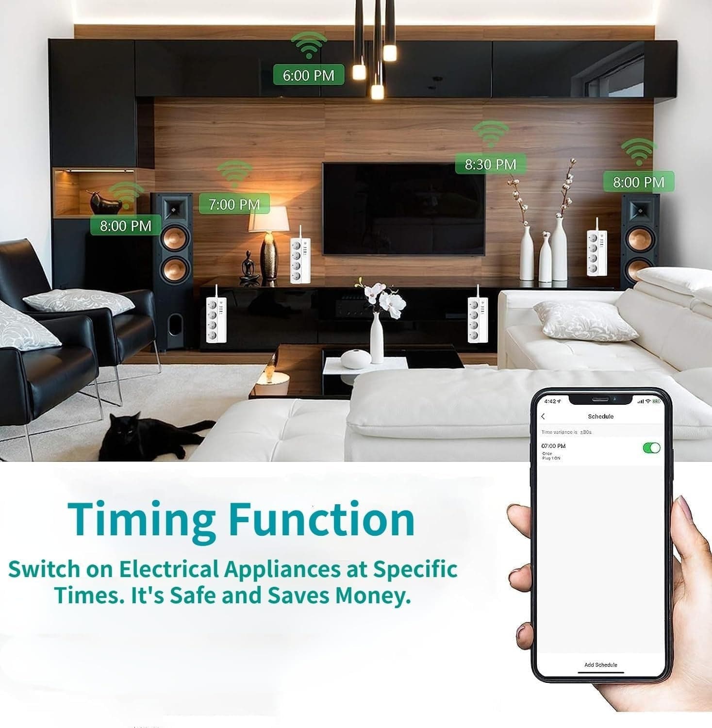 Ciabatta Smart Presa Smart WIFI con 4 preses AC and 3 Porte Type-C UseeLink - 4