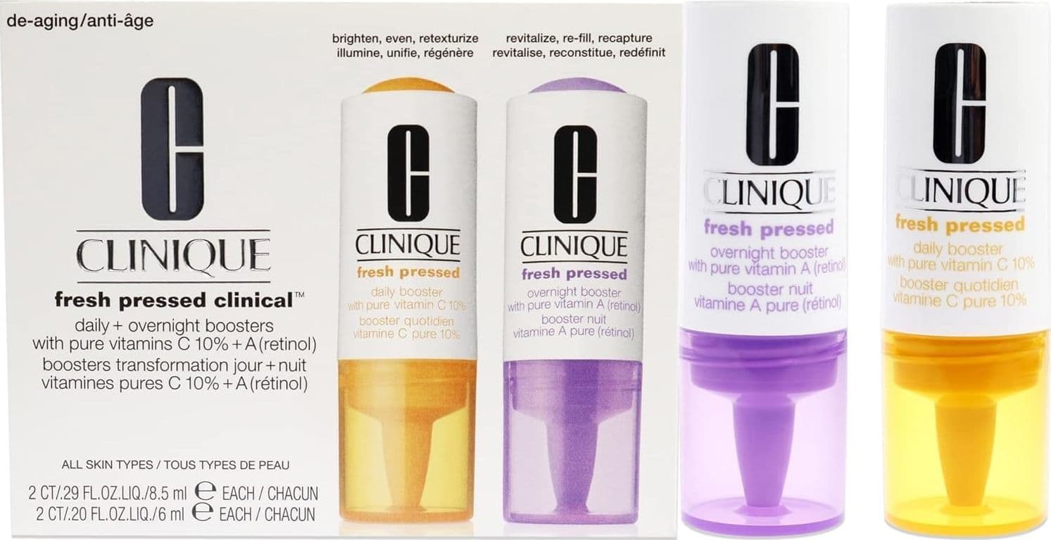Clinique FRESH PRESSED LOTE 4 pz - clinical daily+ overnight booster 8,5ml + 6ml - 2