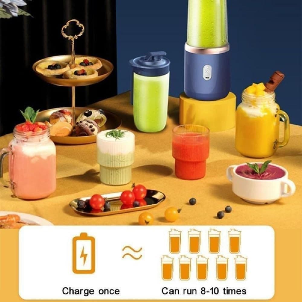 Frullatore Portatile USB 400ml Smoothie 6 Lame Ricaricabile Viaggio - 2