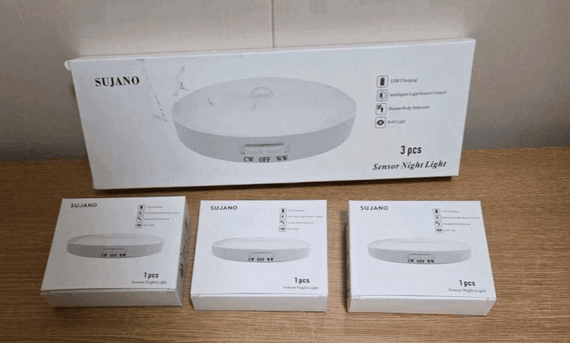 Luce Armadio 12 LED Sensore Movimento Ricaricabile Magnetica Calda Fredda 3Pz - 3