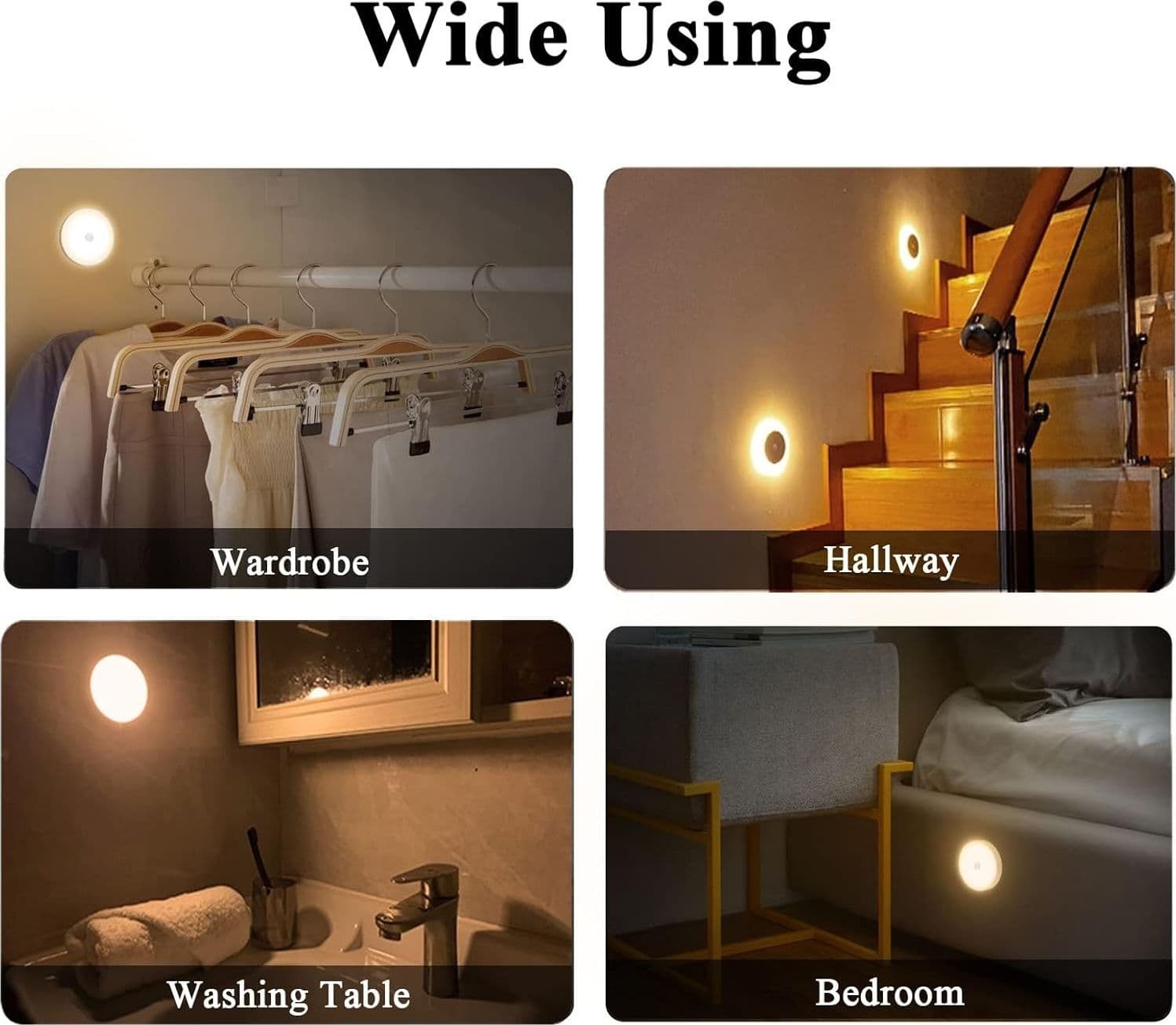 Luce Armadio 12 LED Sensore Movimento Ricaricabile Magnetica Calda Fredda 3Pz - 6