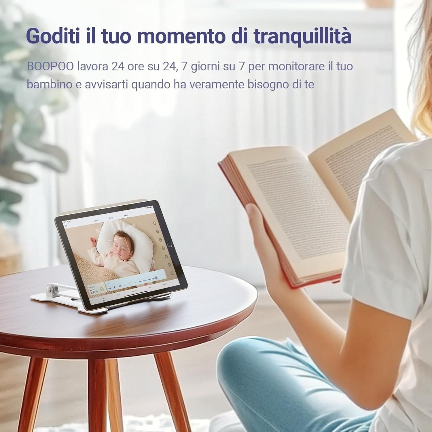 Baby Monitor 2K WiFi AI Telecamera Culla Pianto Visione Notturna Audio 2 Vie - 6