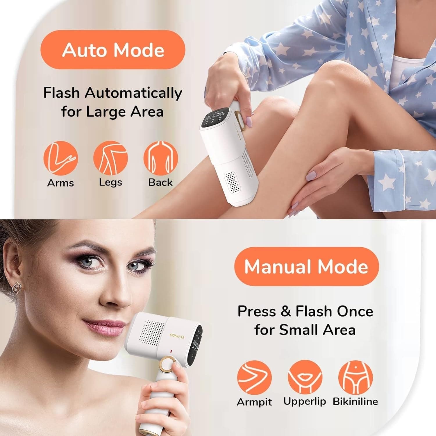 Epilatore Luce Pulsata IPL 999999 Flash Raffreddamento Viso Corpo Uomo Donna - 6
