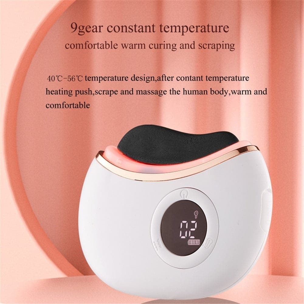 Gua Sha Elettrico Viso GS02 Pietra Rossa Riscaldante Vibrazione Luce Rossa - 3