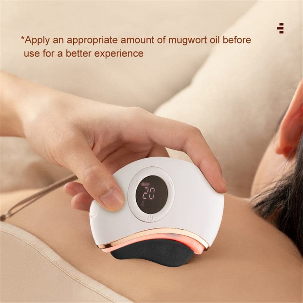 Gua Sha Elettrico Viso GS02 Pietra Rossa Riscaldante Vibrazione Luce Rossa - 4