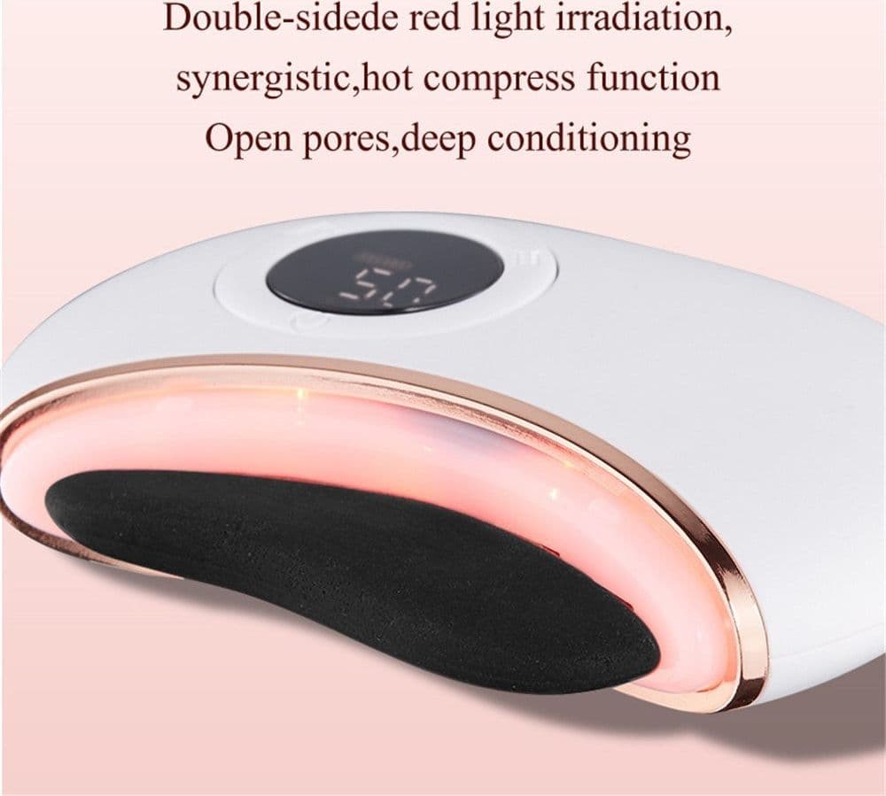 Gua Sha Elettrico Viso GS02 Pietra Rossa Riscaldante Vibrazione Luce Rossa - 6