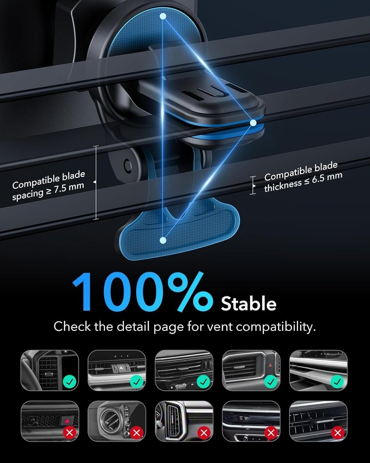 Caricatore Auto Wireless Magnetico 15W Supporto Cruscotto Bocchetta USB-C Nero - 4