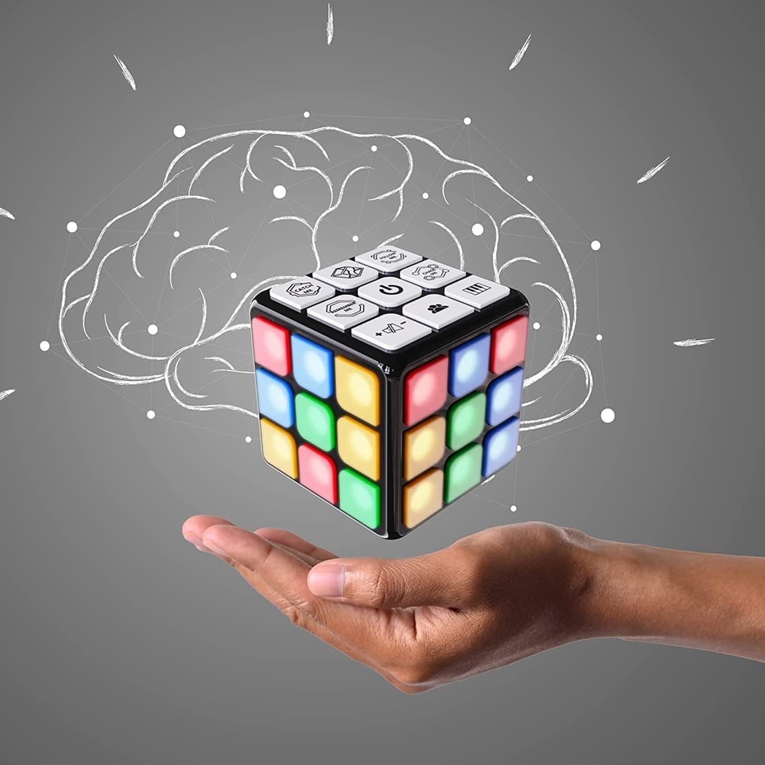 Cubo Magico Elettronico 7in1 Luci Suoni Memoria Logica STEM Bambini Portatile 6+ - 4