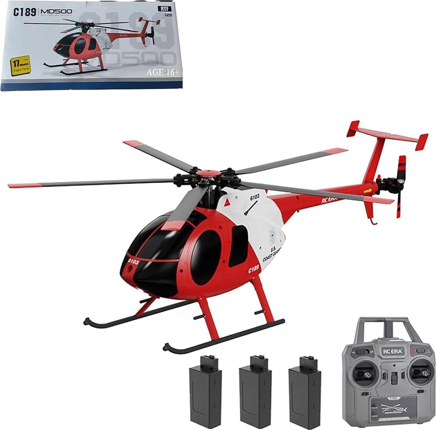 Elicottero Telecomando 1:28 4CH 2.4GHz 6 Assi Brushless 3 Batterie RTF 15min USB - 3
