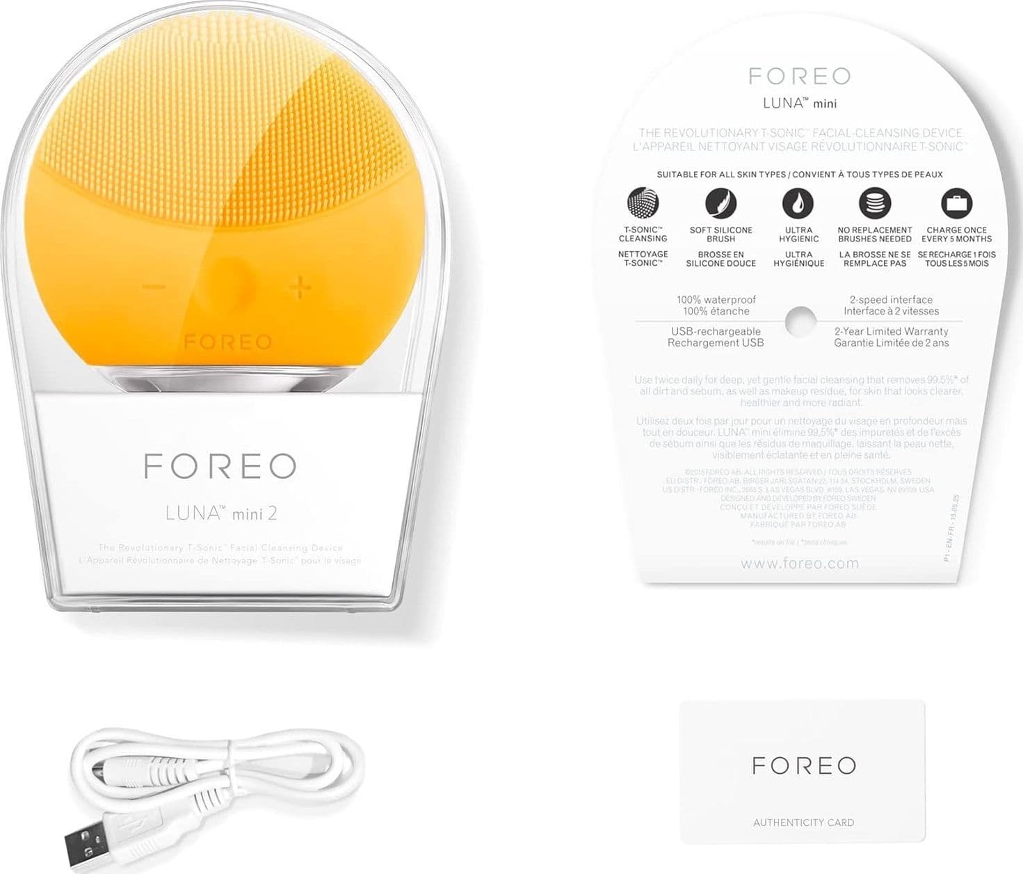 Spazzola Pulizia Viso Sonica Silicone 3 Zone Massaggio Pelle USB Compatta Foreo - 2