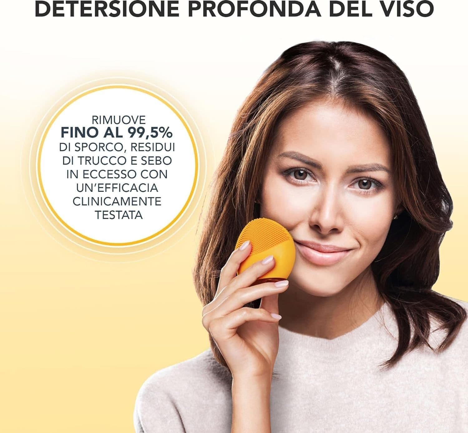 Spazzola Pulizia Viso Sonica Silicone 3 Zone Massaggio Pelle USB Compatta Foreo - 6