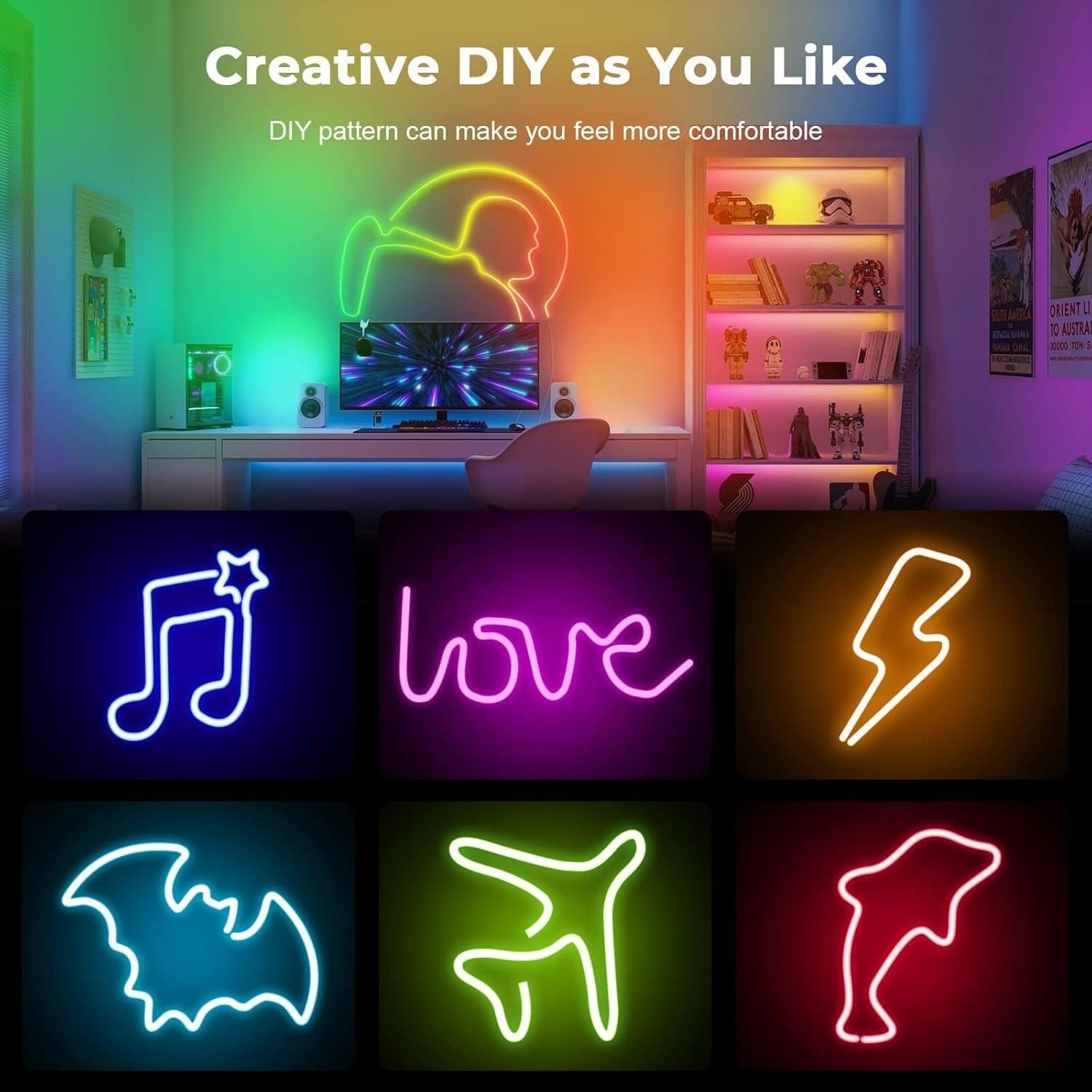 Striscia LED Neon RGBIC 5M 24V Bluetooth App Telecomando IP67 Musica Esterno RGB - 2