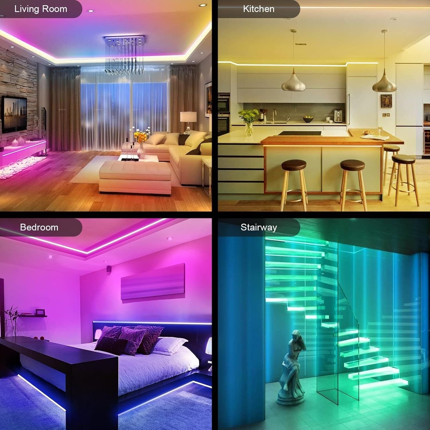 Striscia LED Neon RGBIC 5M 24V Bluetooth App Telecomando IP67 Musica Esterno RGB - 5