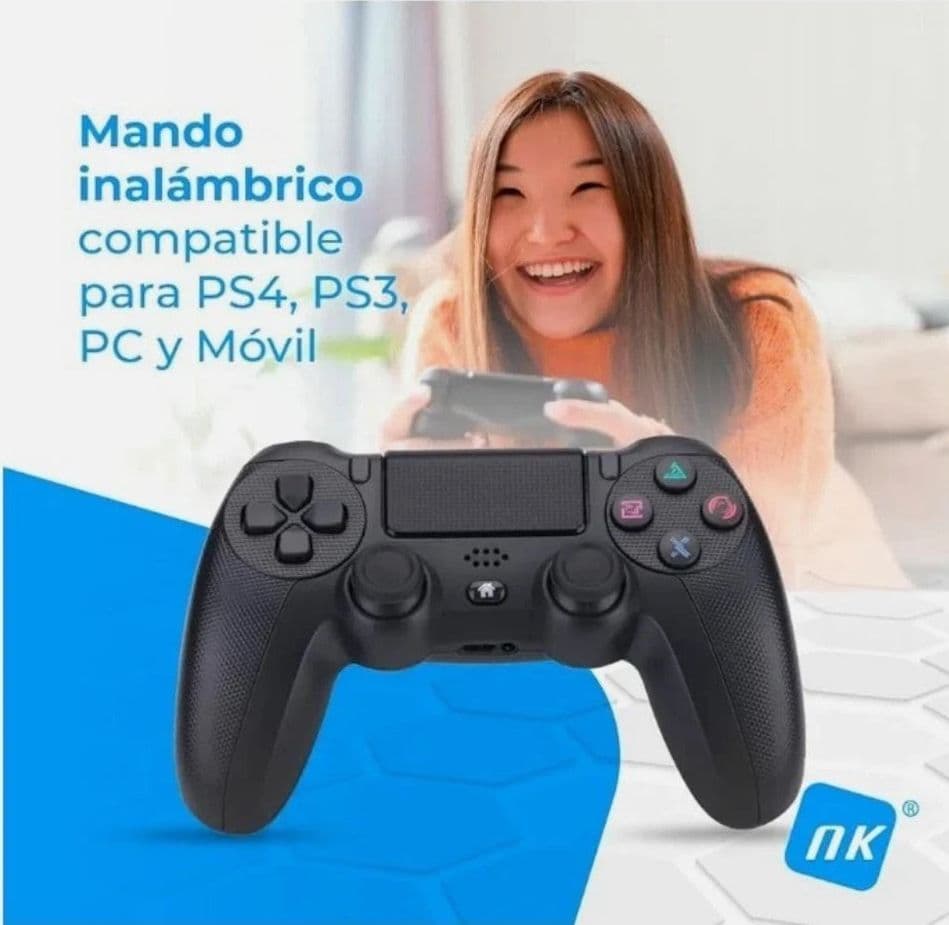 Controller Wireless compatibile con PS4 PS3 PC 6 Assi Touch Cuffie Grip 8pz Nero - 2
