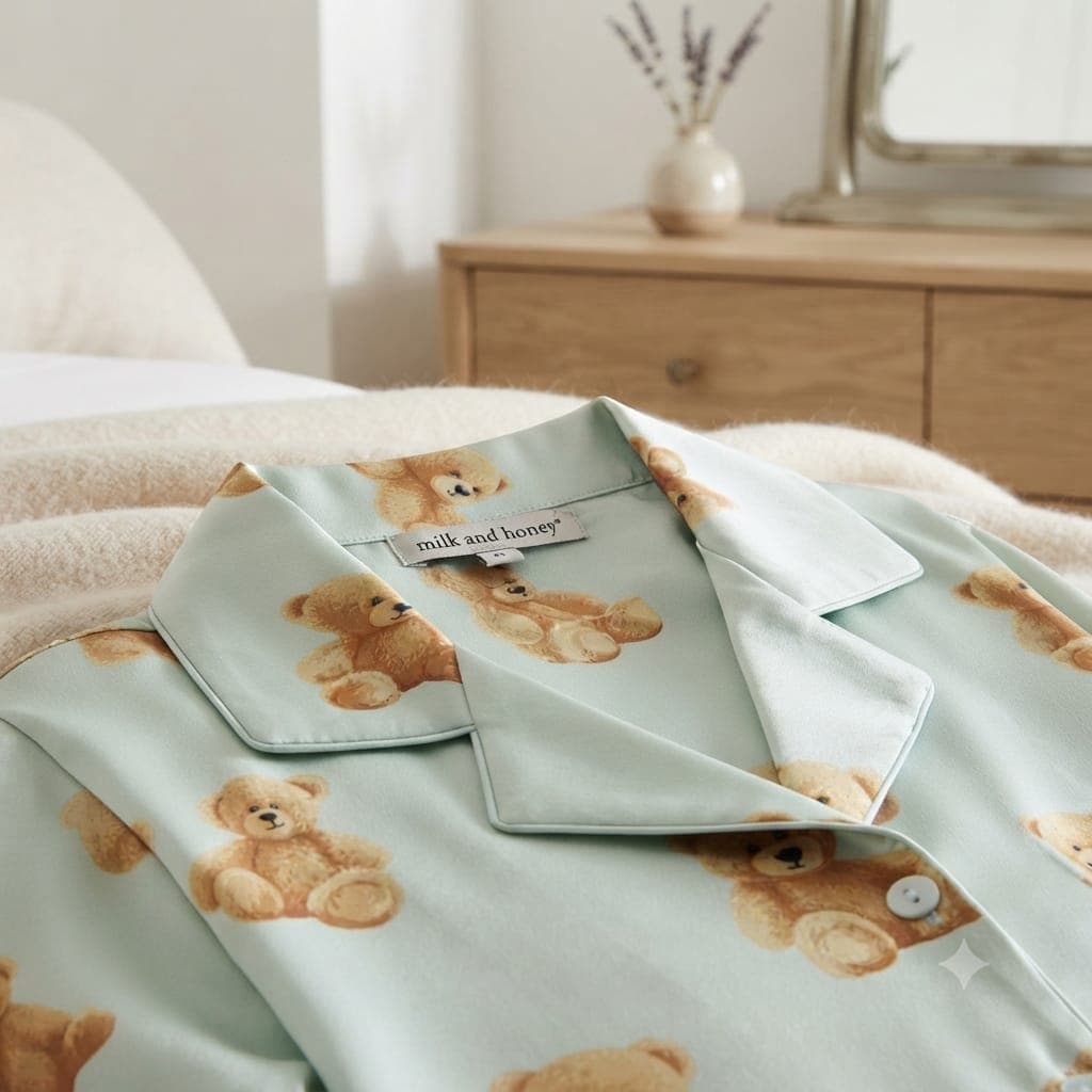 Pigiama Donna Milk And Honey Cora in Satin con Camicia Aperta e Pantalone Lungo - 3