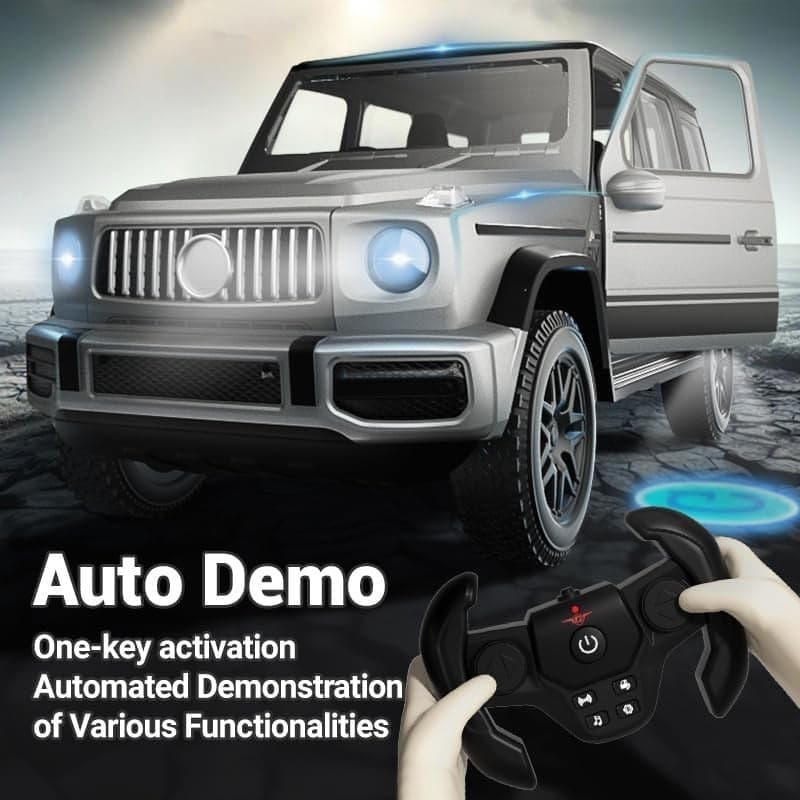Auto RC Fuoristrada 1:14 2.4G Luci Suoni Gesti Portiere Apribili Grigia Bambini - 2