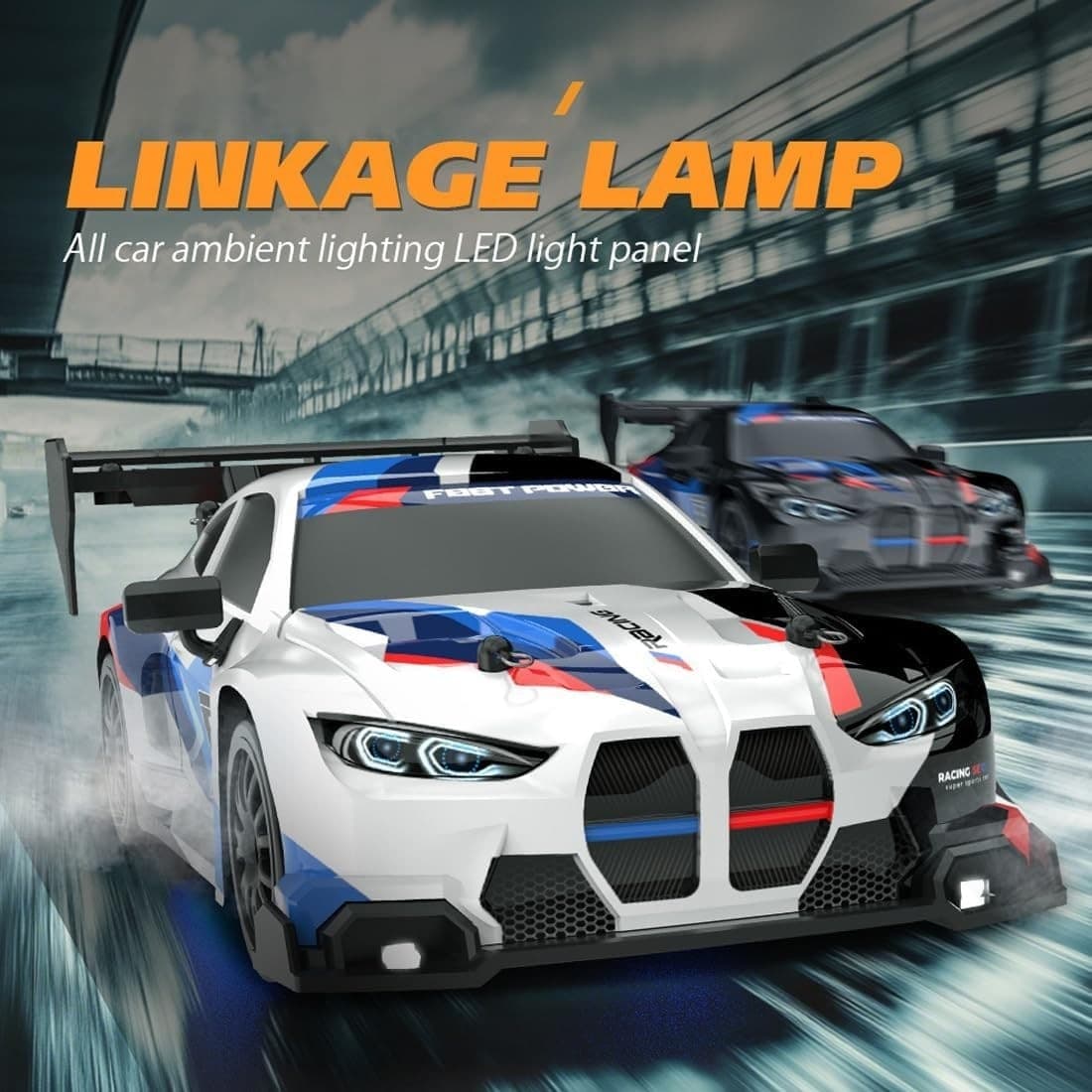 Auto Telecomandata RC Drift 1:24 4WD 30KM/H 2.4GHz LED 3 Batterie Regalo Ragazzi - 9