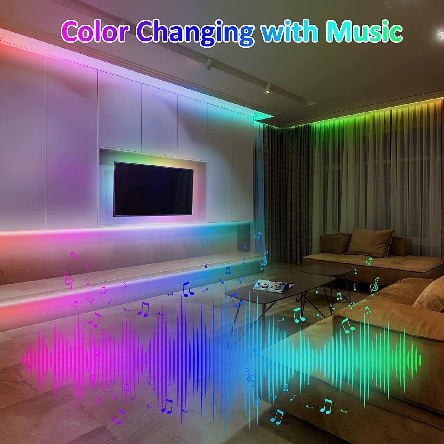 Striscia LED RGB 5M USB 5V Bluetooth App Telecomando TV Camera Feste Natale Casa - 3