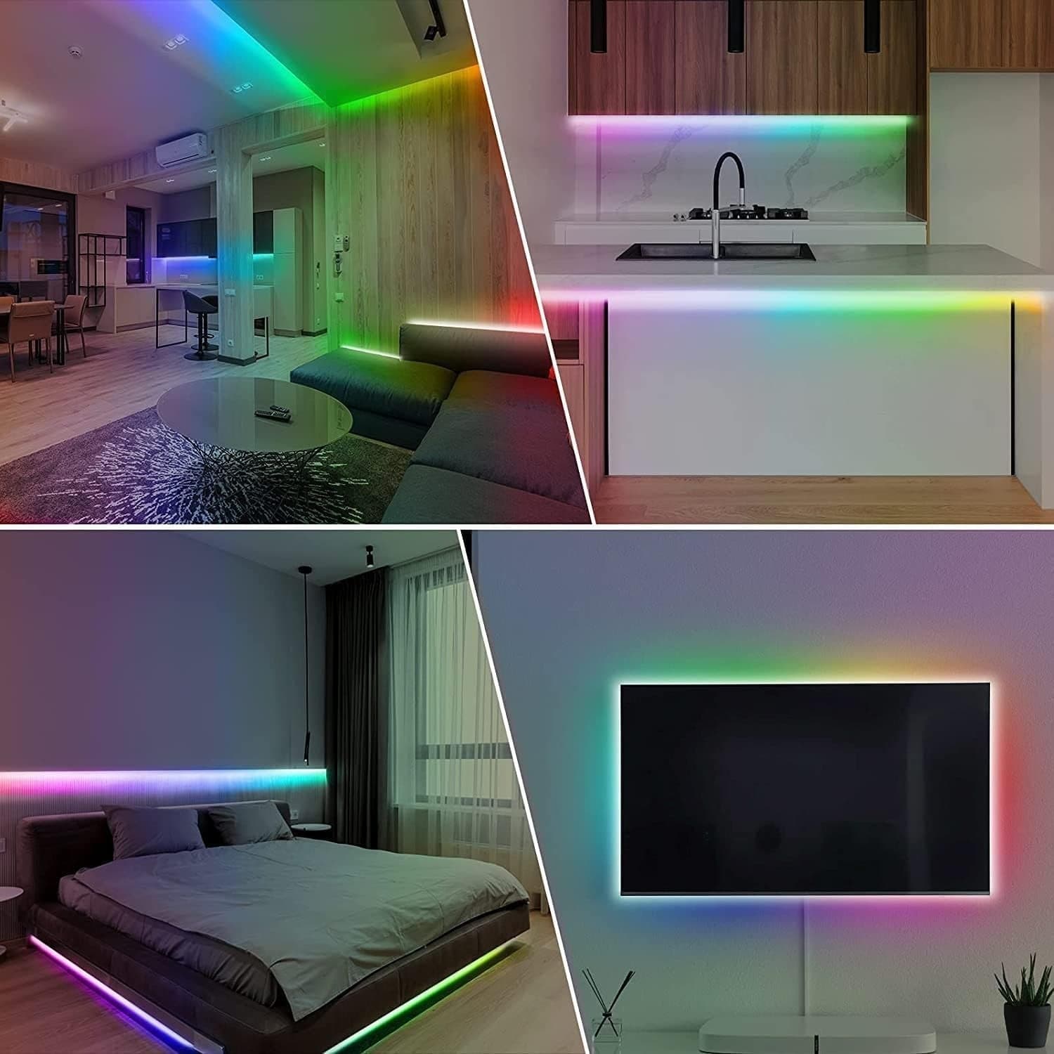 Striscia LED RGB 5M USB 5V Bluetooth App Telecomando TV Camera Feste Natale Casa - 6