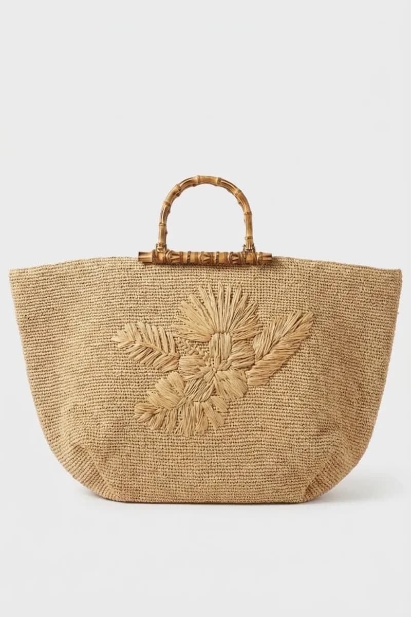 Borsa in rafia con ricami | PHO Firenze - 2