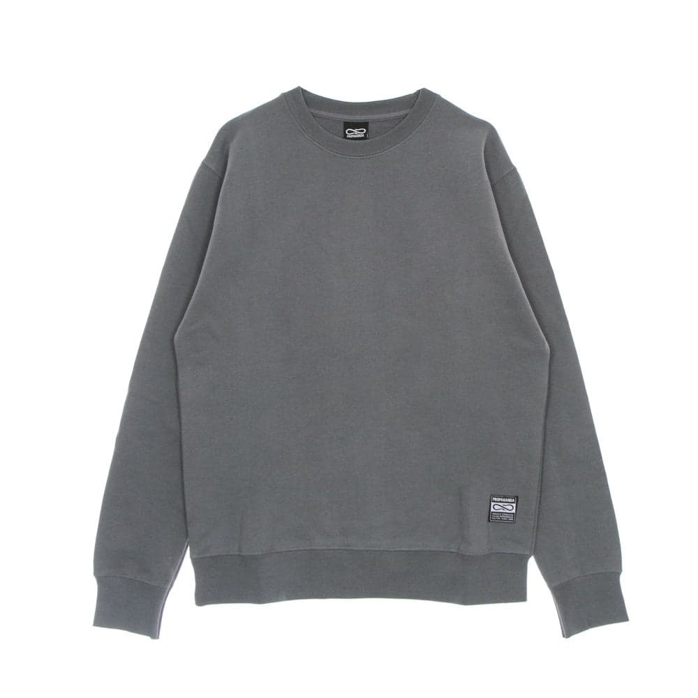 PROPAGANDA Felpa Leggera Girocollo Uomo Label Green Crewneck Grey/green - 2